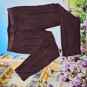 Free People Faux Leather‎ Leggings Burgundy Size 31